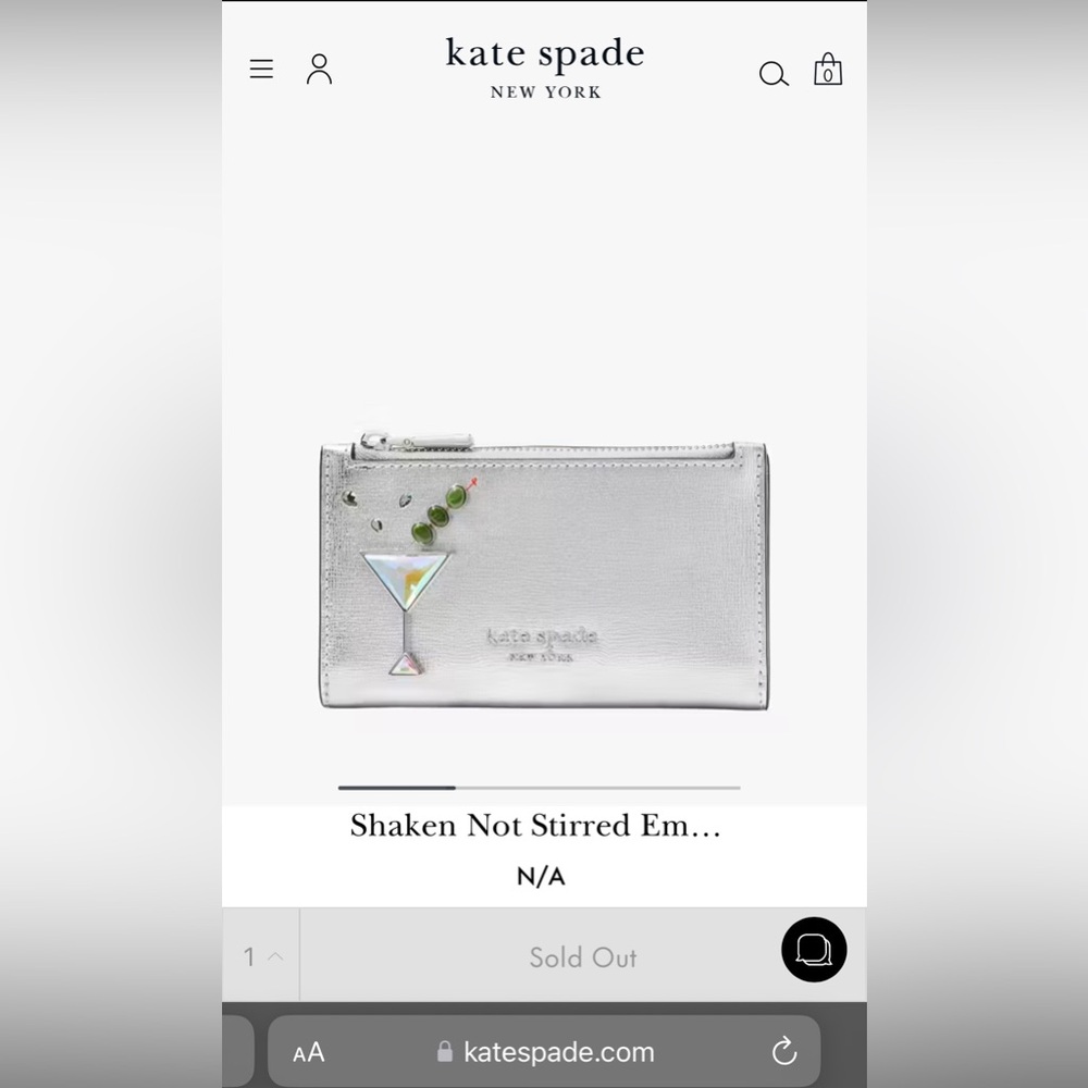 Kate Spade Shaken Not Stirred Leather Wallet - Picture 6 of 7